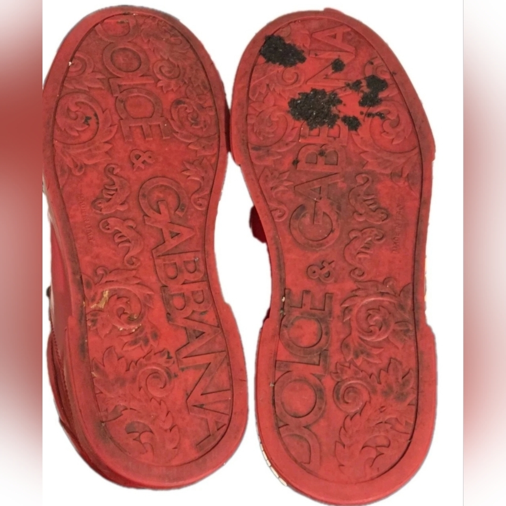 Dolce & Gabbana Unisex Portofino Red LowTop Sneakers US Mens Sz 6 /Wmns Size 7.5 - Picture 14 of 14